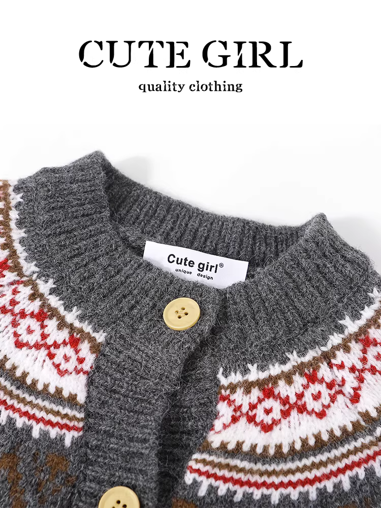 Áo len cổ tròn kiểu cổ điển Hàn Quốc CuteGirl dành cho nữ, thiết kế thu đông, áo dáng rộng đa năng, phong cách giản dị