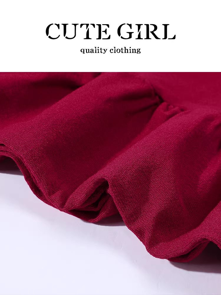 Áo yếm cổ vuông kiểu Pháp màu đỏ xinh xắn dành cho nữ, áo ôm eo sang trọng và quyến rũ mùa hè