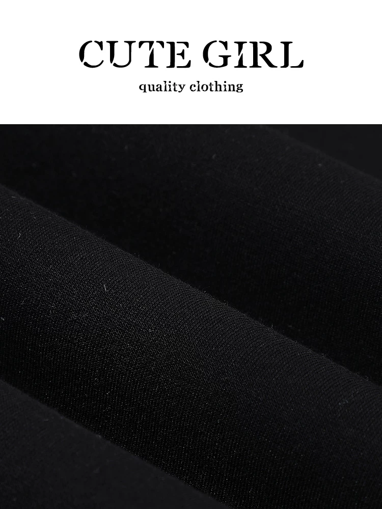 Quần ống rộng lưng thun màu đen phong cách Hàn Quốc dành cho nữ, thiết kế mùa thu, dáng rộng và đa năng, quần ống đứng tôn dáng