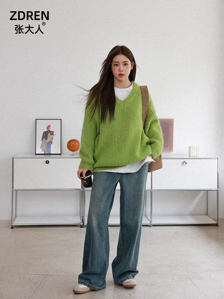 Quần áo nữ cỡ lớn dành cho người lớn, quần jean cạp cao tôn dáng cho các cô nàng mũm mĩm, đa năng cho mùa thu đông, quần ống rộng thời trang che phủ toàn thân.