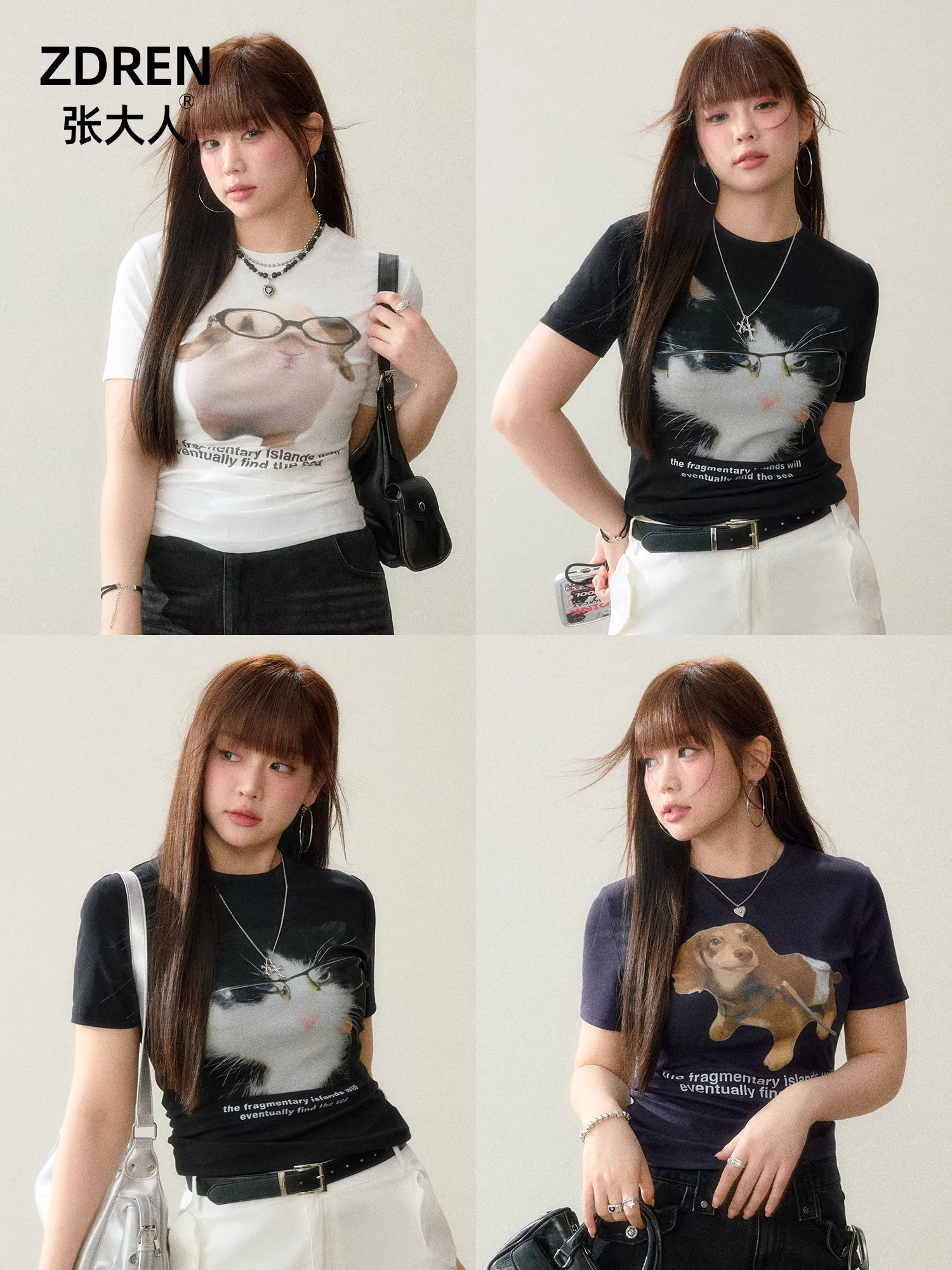 Quần áo nữ cỡ lớn dành cho người lớn, áo thun ngắn tay kiểu dáng cổ điển Mỹ, ngọt ngào và cá tính, kiểu dáng ôm body thời trang.