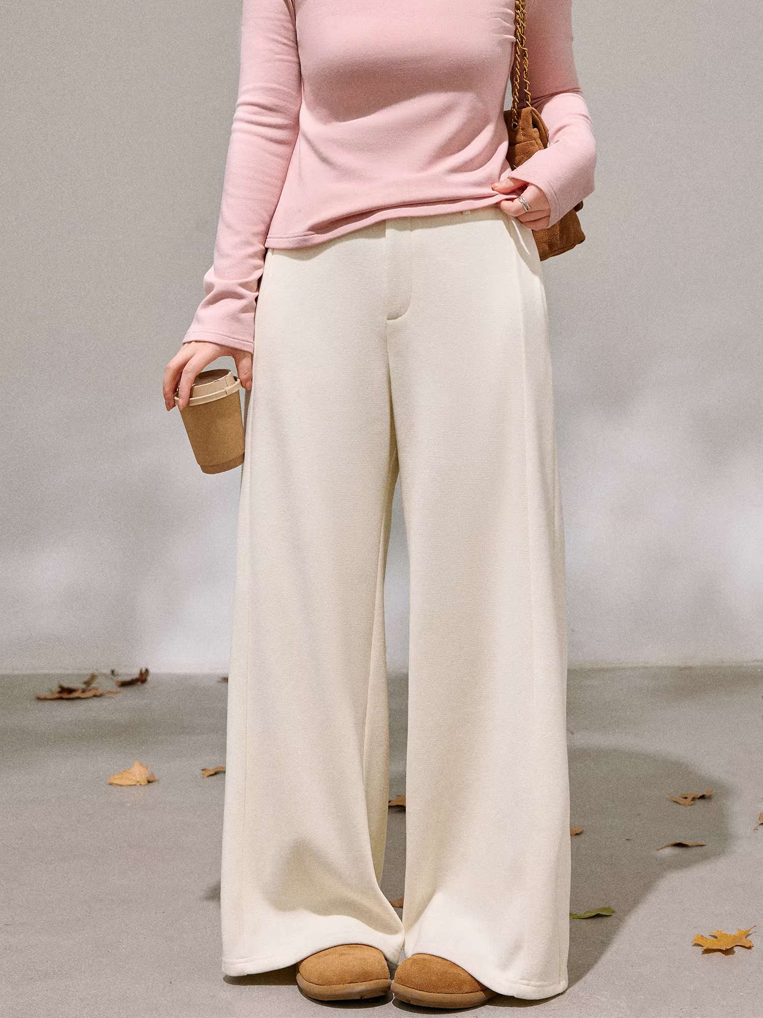 Quần âu len đen dáng thẳng, cạp cao, kiểu dáng mới mùa đông, tôn dáng, dành cho phụ nữ cỡ lớn.