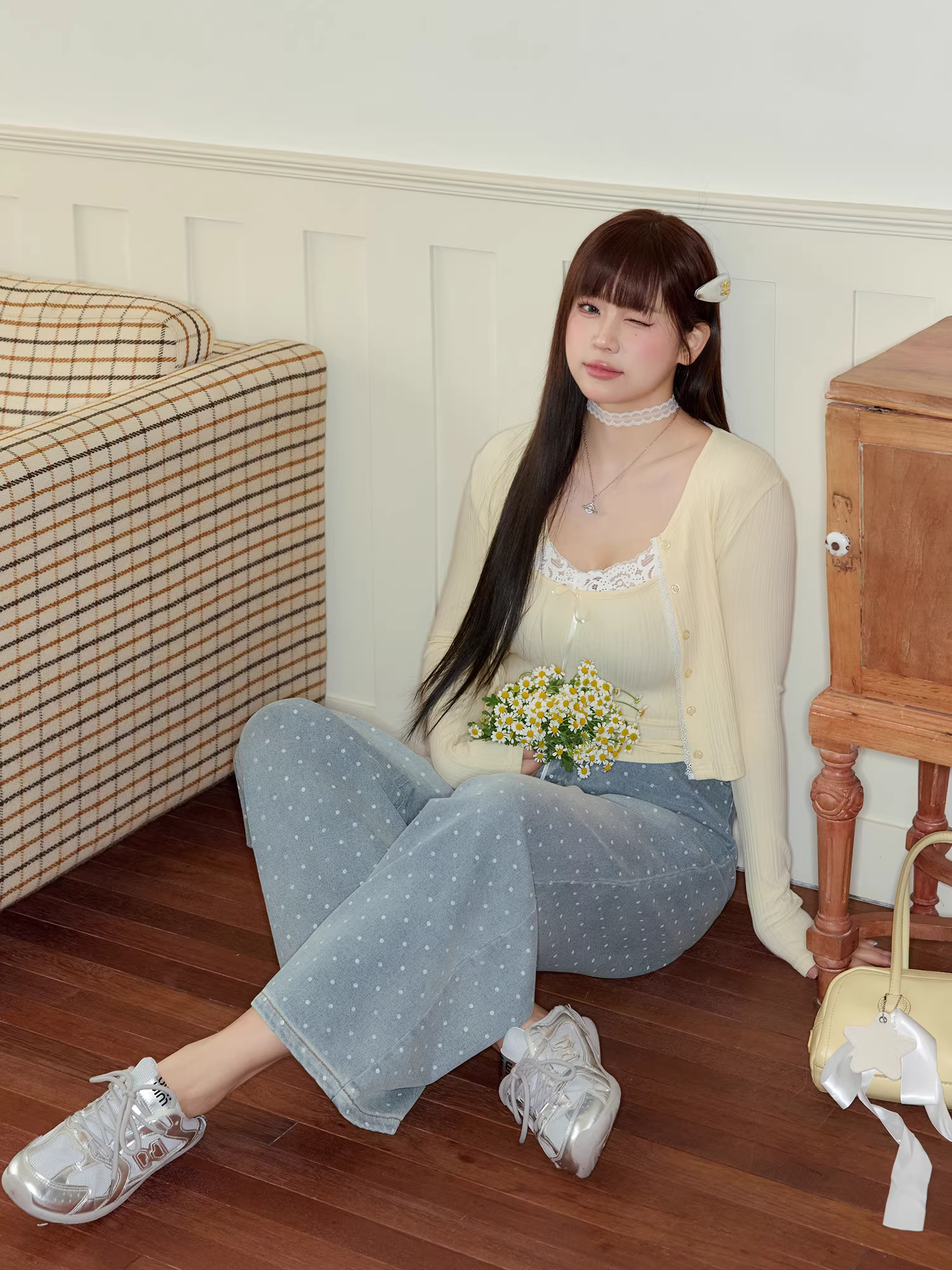 Bộ quần áo giảm béo nữ Zhang Daren dành cho phụ nữ cỡ lớn, trang phục giảm béo phong cách Hàn Quốc.