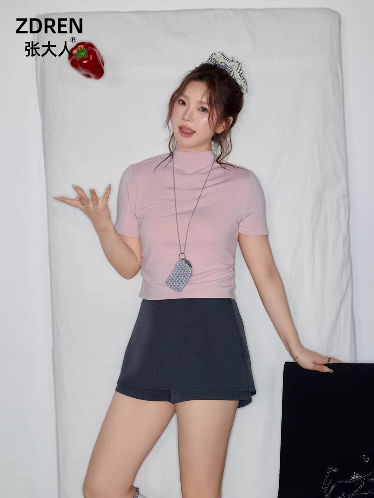 Zhang Daren 2025 quần áo nữ cỡ lớn mới dành cho mùa hè dành cho những người phụ nữ hơi mũm mĩm, quần váy chữ A cạp cao tôn dáng và thanh lịch che hông và giúp bạn trông thon gọn hơn.