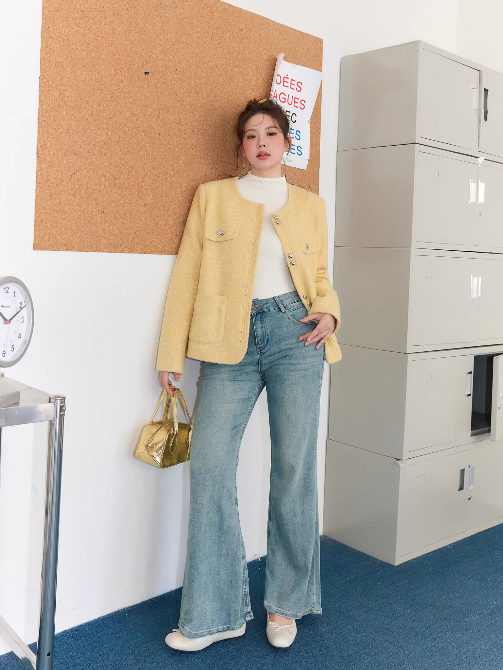 Quần áo nữ cỡ lớn dành cho người lớn, chất liệu denim đã qua xử lý, kiểu dáng ôm dáng, che phủ cơ thể, quần hơi cay, quần jean cạp cao.