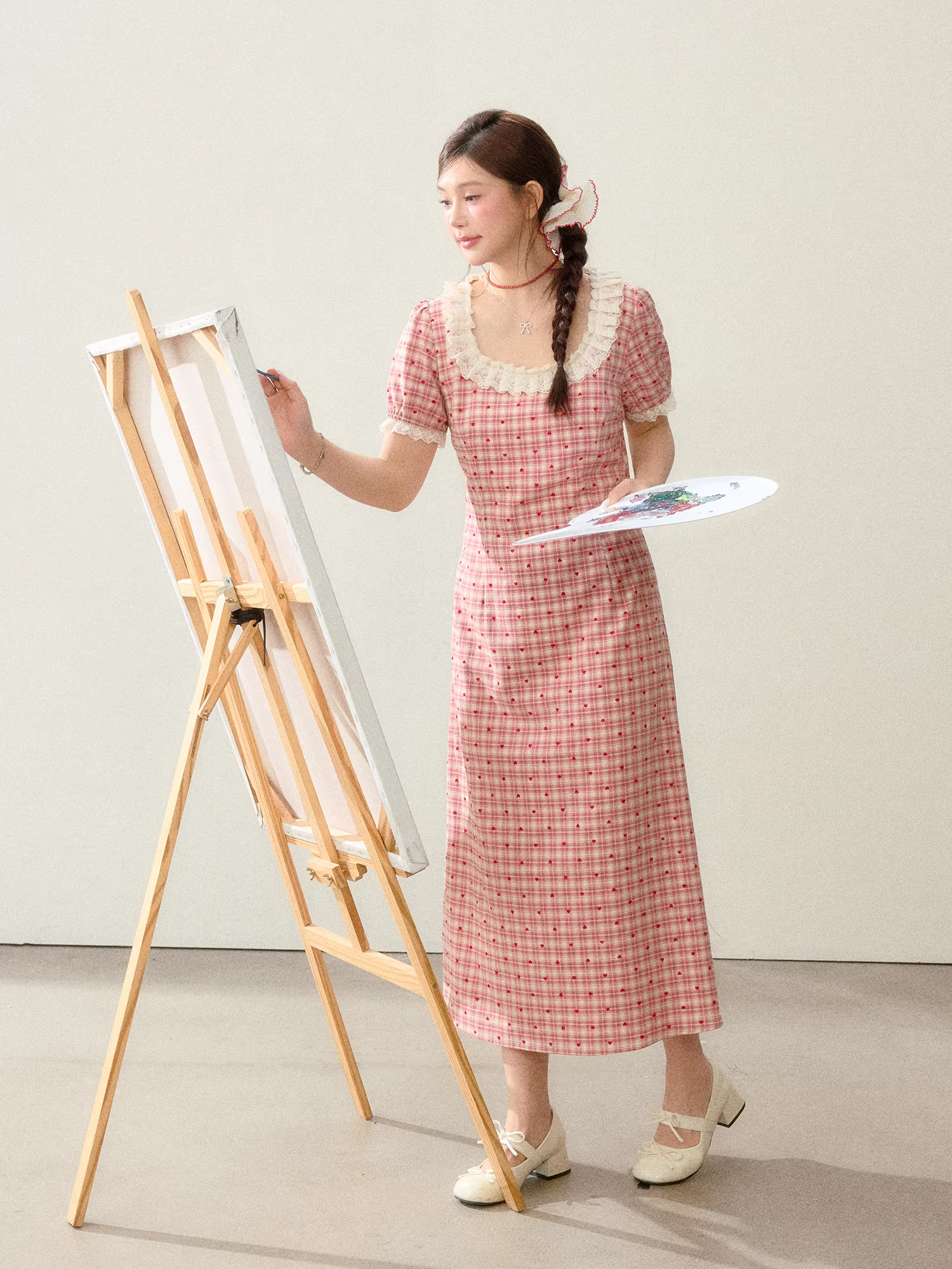 Váy hè thời thượng Zhang Daren 2025, size lớn, dành cho nữ, kiểu dáng retro, họa tiết, mini, giúp thon gọn cho các cô gái mũm mĩm