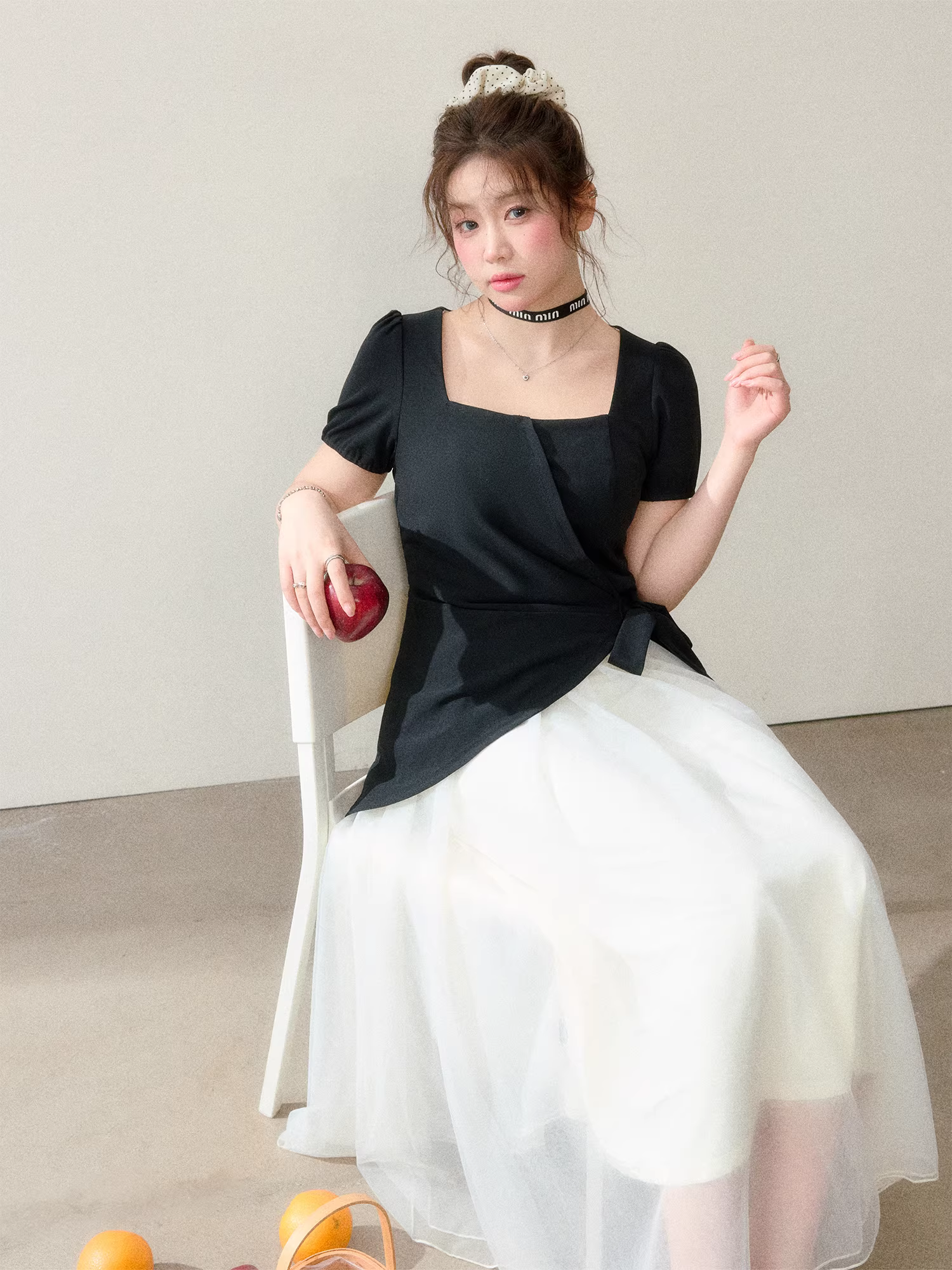 Quần áo nữ cỡ lớn dành cho người lớn, đầm thanh lịch đơn giản, thiết kế giả hai mảnh giúp thon gọn dáng người.