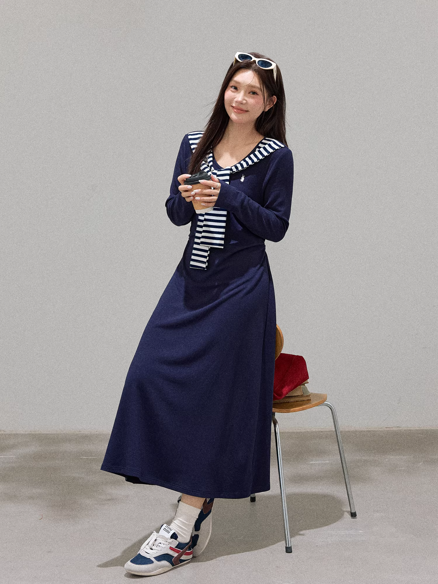 Quần áo nữ cỡ lớn dành cho người lớn, váy tôn dáng hình quả lê, trang phục thường ngày kiểu Hàn Quốc, váy chữ A.