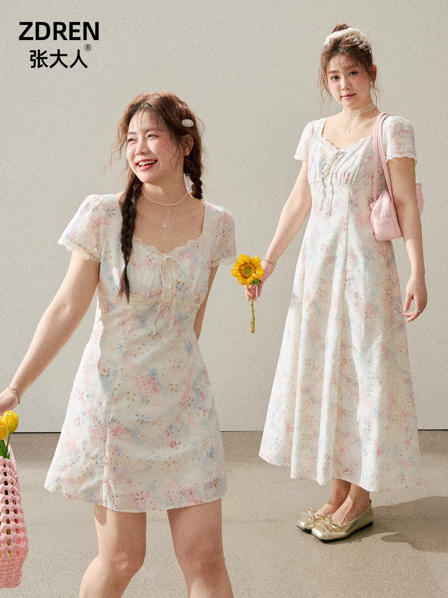 Zhang Daren 2025 Quần áo nữ cỡ lớn mùa hè dành cho những cô nàng mũm mĩm, váy giảm béo, phong cách đi nghỉ mát bên bờ biển, váy hoa giảm tuổi tác