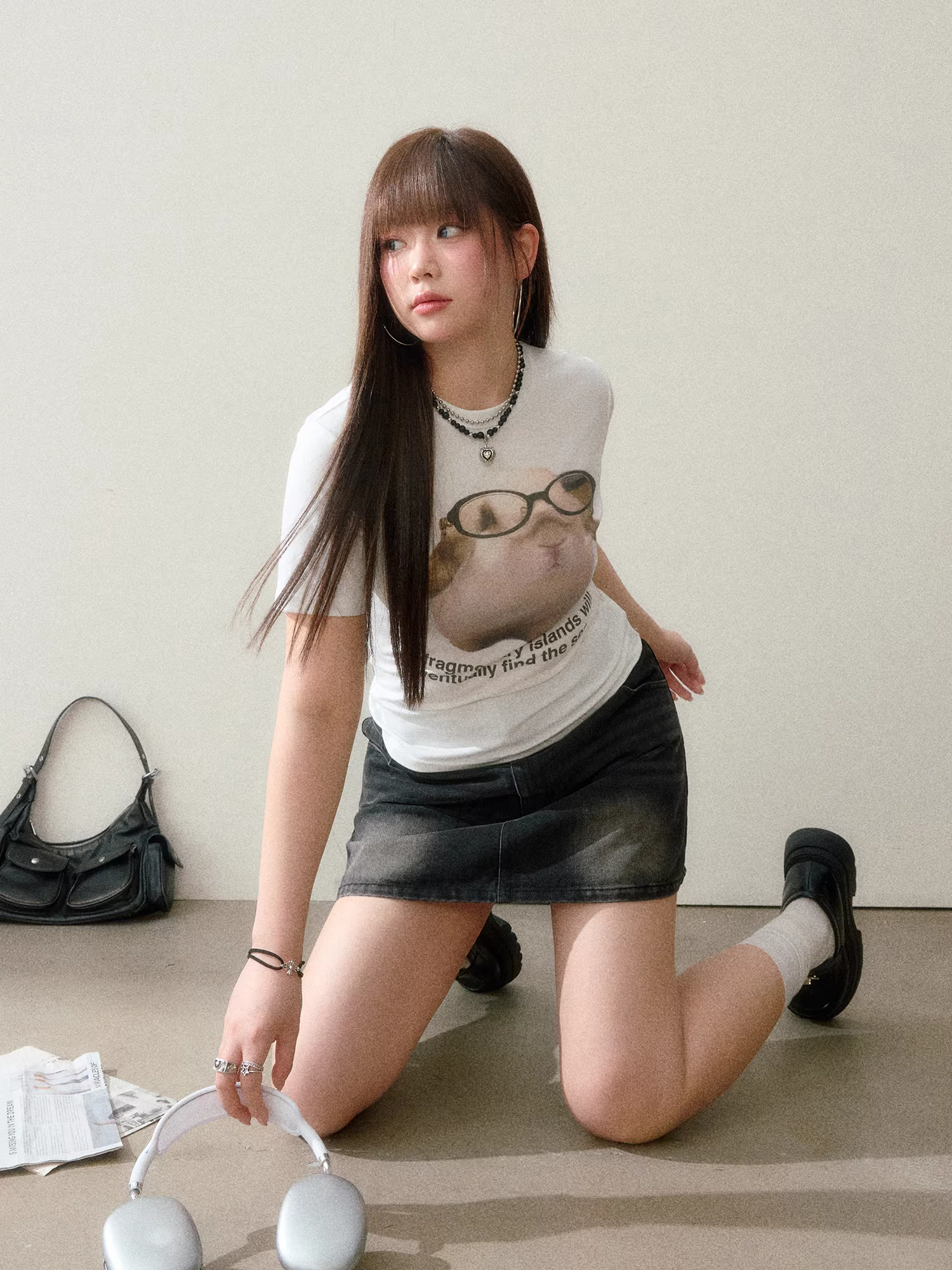 Quần áo nữ cỡ lớn dành cho người lớn, áo thun ngắn tay kiểu dáng cổ điển Mỹ, ngọt ngào và cá tính, kiểu dáng ôm body thời trang.