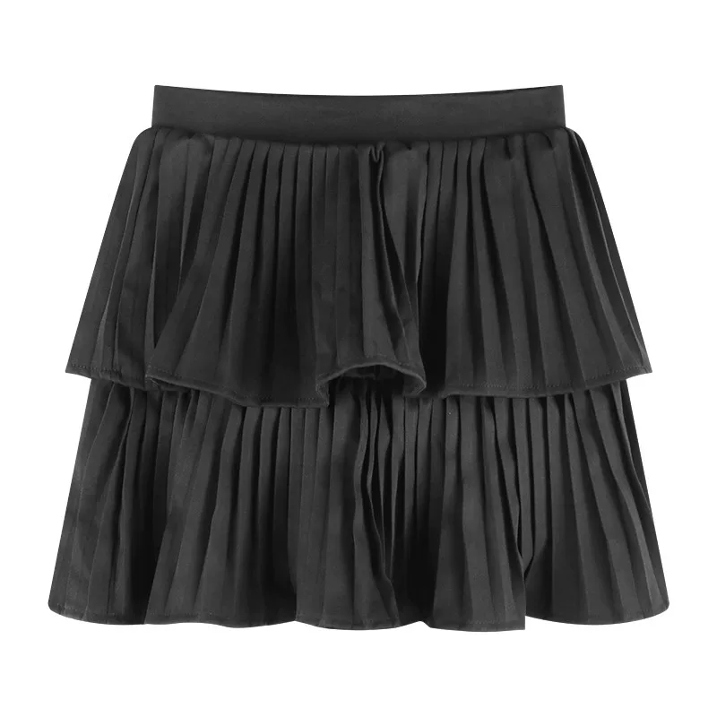 Váy xếp ly lưng cao dành cho nữ, size lớn mùa xuân, váy chữ A kiểu dáng thanh lịch, quần váy ngắn, váy nửa thân chống lộ.