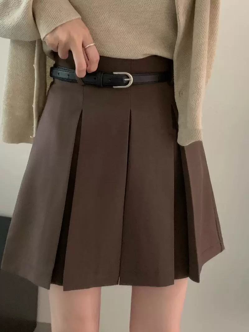 Váy xếp ly màu xám dành cho nữ, mùa thu, cỡ lớn, phong cách preppy, lưng cao, thiết kế độc đáo, váy ngắn kiểu dáng độc đáo, kiểu dáng ôm sát, váy nửa thân che chắn.