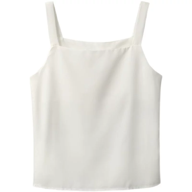 Áo camisole voan dành cho nữ, thích hợp làm lớp lót bên trong hoặc mặc ngoài với bộ vest, kiểu dáng mùa hè mới, size lớn, áo không tay che bụng.