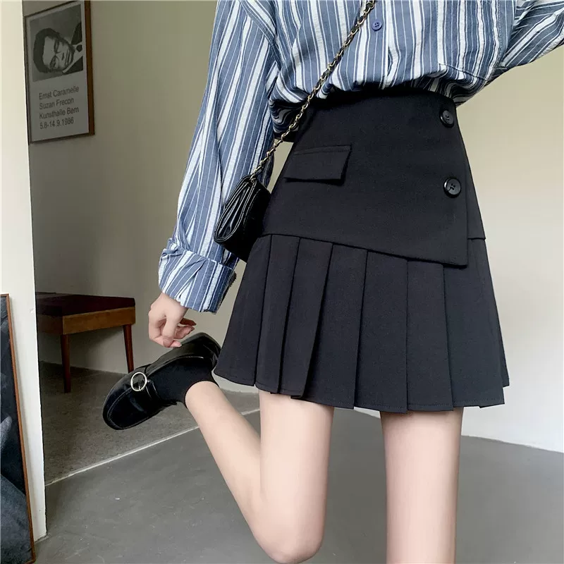 Váy xếp ly, váy ngắn, size lớn, váy lệch vai, hè 2024, che bụng, che đùi to, váy chữ A, váy size lớn, váy công sở