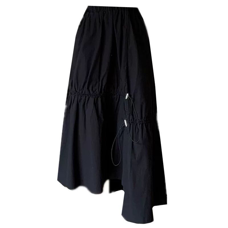 Váy dây rút lưng cao không đều kiểu dáng plus-size che bụng, váy chữ A dáng rộng mùa hè giúp thon gọn, váy quần thời trang dành cho nữ.