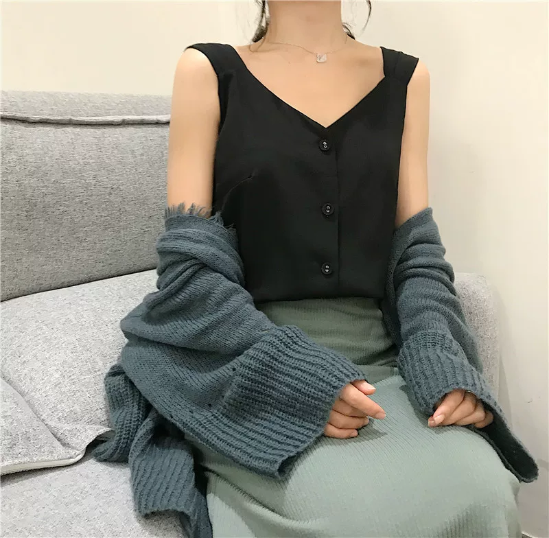 Áo camisole voan mùa hè cỡ lớn, kiểu dáng thanh lịch, không tay dành cho nữ, dáng rộng, thích hợp mặc ngoài hoặc phối lớp.