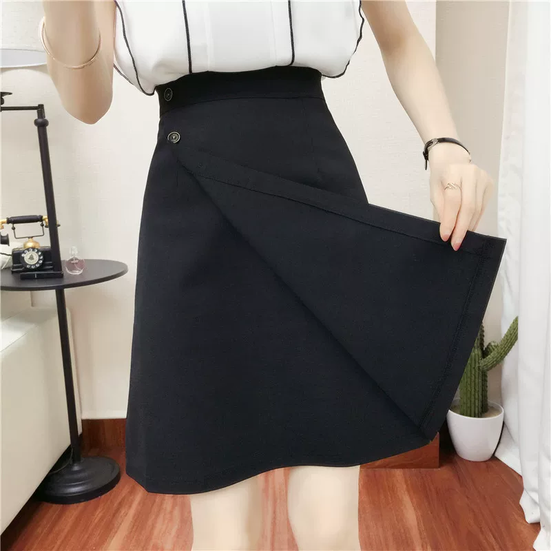 Váy midi cỡ lớn mùa hè dành cho nữ 100kg Váy ngắn ôm hông dáng chữ A chuyên nghiệp dành cho chị béo