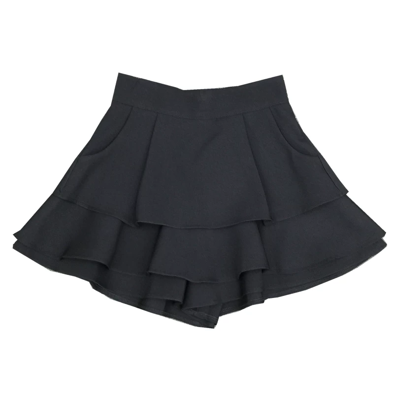 Váy bánh bèo cỡ lớn mùa thu đông dành cho nữ có quần short chống lộ, quần áo nữ cỡ lớn, váy chữ A màu đen có quần short, váy nửa thân.
