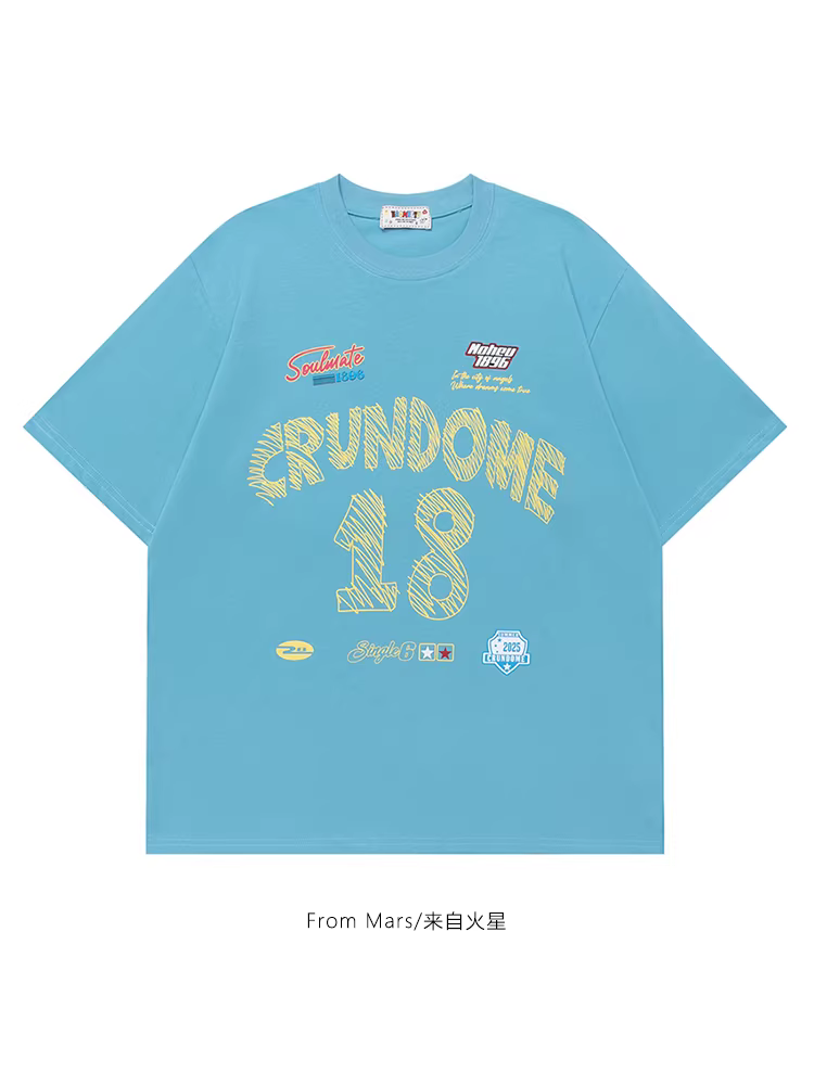 Từ sao Hỏa, một ý nghĩa cụ thể, áo thun in chữ vẽ tay hợp thời trang mùa hè, giản dị và đa năng cho cả nam và nữ.