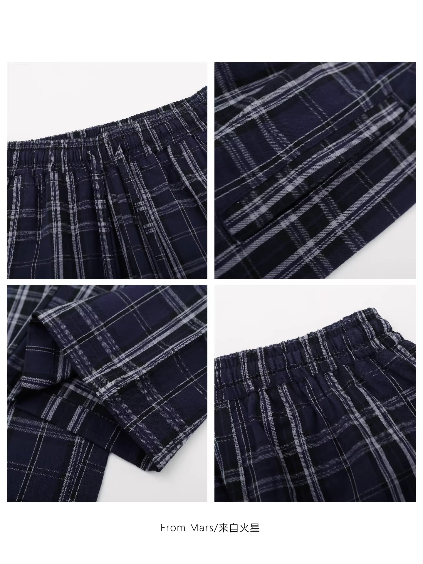 Quần ống rộng đa năng kiểu dáng đơn giản phong cách retro kẻ sọc quốc gia unisex phong cách độc đáo và sành điệu