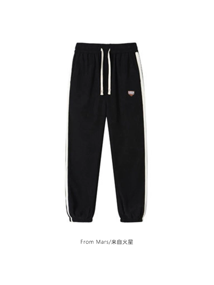 Từ sao Hỏa, không có nơi nào phù hợp, quần dài unisex đa năng có dây rút màu sắc hợp thời trang, phong cách thể thao, dáng rộng, đa năng