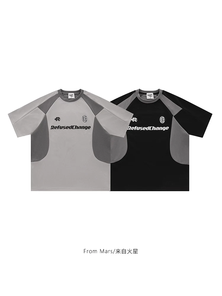 Từ sao Hỏa, hãy ở bên nhau, áo thun thể thao ngắn tay in chữ màu sắc thời thượng, dáng rộng, phong cách cặp đôi, hợp thời trang unisex.