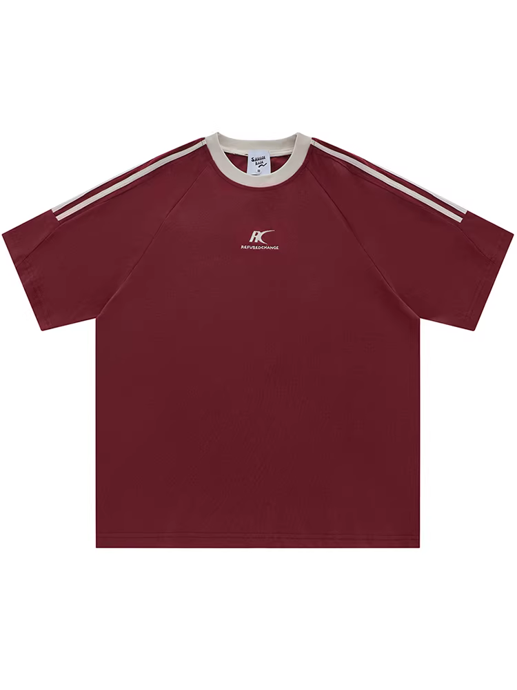 Từ sao Hỏa, vượt thời gian, áo thun ngắn tay thêu chữ kiểu Mỹ, kiểu dáng rộng, xu hướng thể thao dành cho cặp đôi.