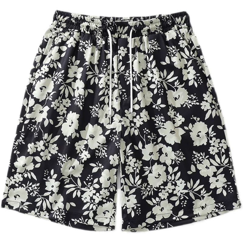 Quần short đi biển in họa tiết hoa phong cách Hawaii từ sao Hỏa, quần short retro đa năng, dáng rộng, phong cách độc đáo, hợp thời trang