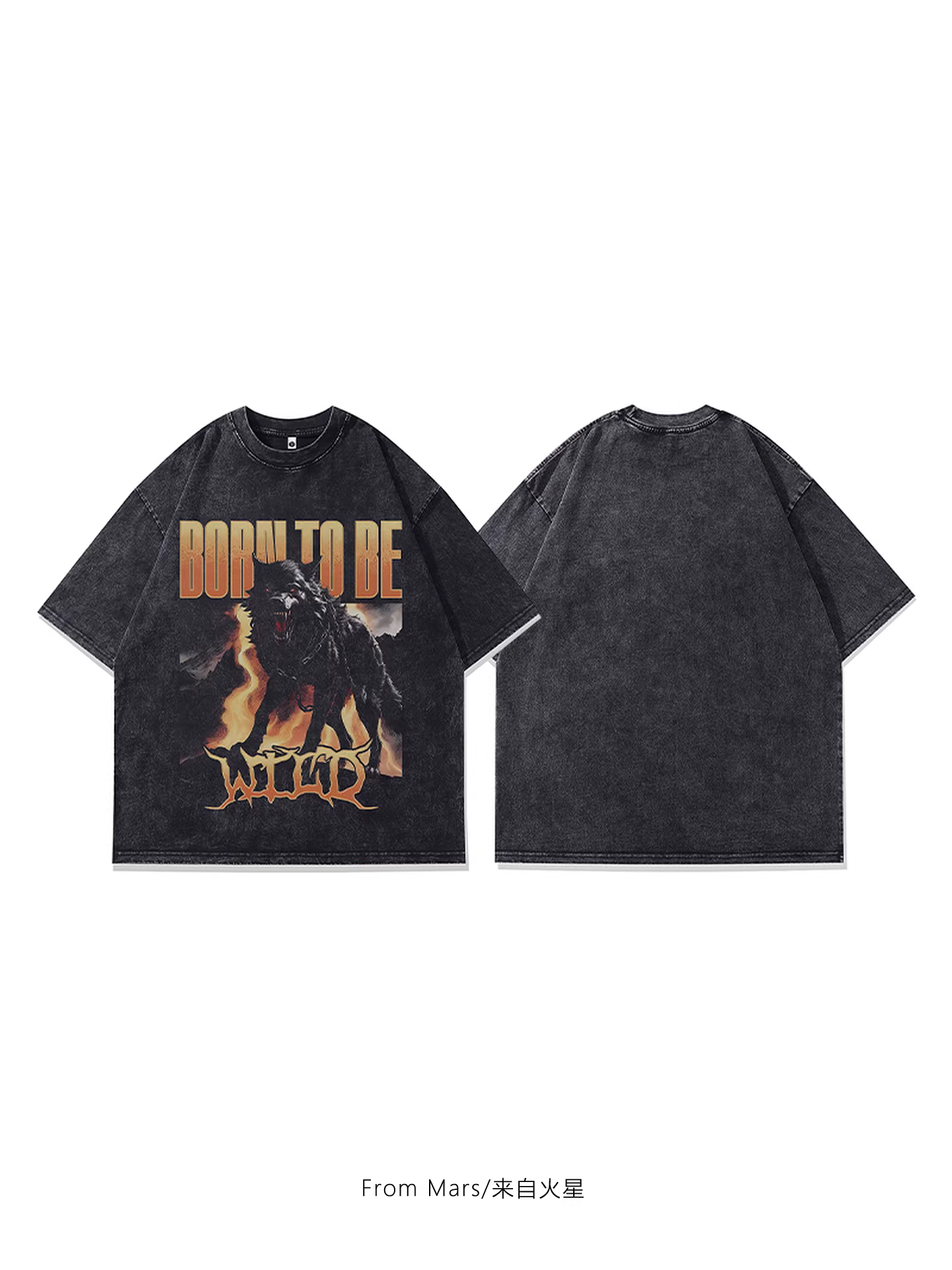 Áo thun ngắn tay in họa tiết cổ điển của Mars Warrior's Gate, phong cách đường phố, phong cách đường phố mùa hè kiểu Mỹ