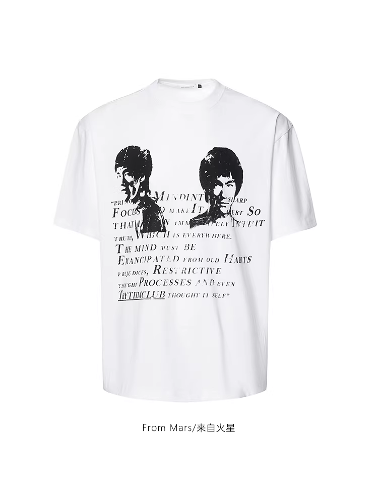 Từ sao Hỏa Mối quan hệ nguy hiểm Phong cách đường phố hợp thời trang Chụp ảnh chân dung Áo thun ngắn tay dáng rộng giản dị Đa năng Cặp đôi BF