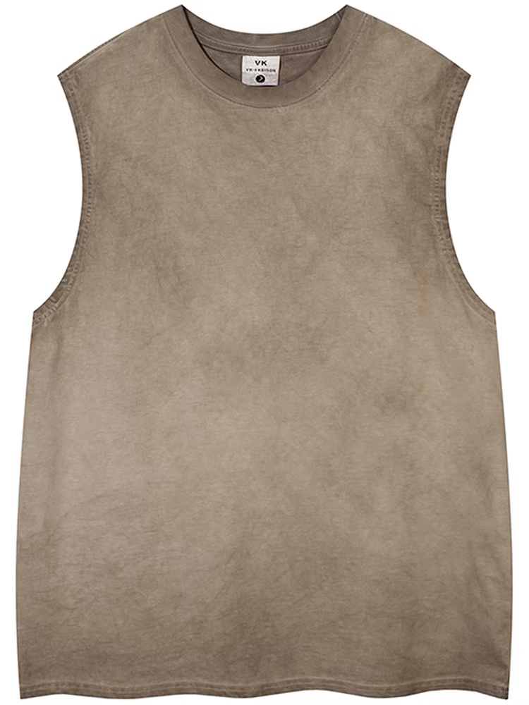 From Mars Dissipation Dialogue Retro Washed Casual Sports Vest Áo thun không tay dáng rộng mùa hè hợp thời trang