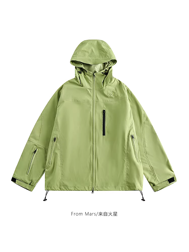Áo khoác có mũ trùm đầu leo núi ngoài trời cao cấp kiểu Mỹ của Mars Áo khoác đa năng dáng rộng thông thường BF