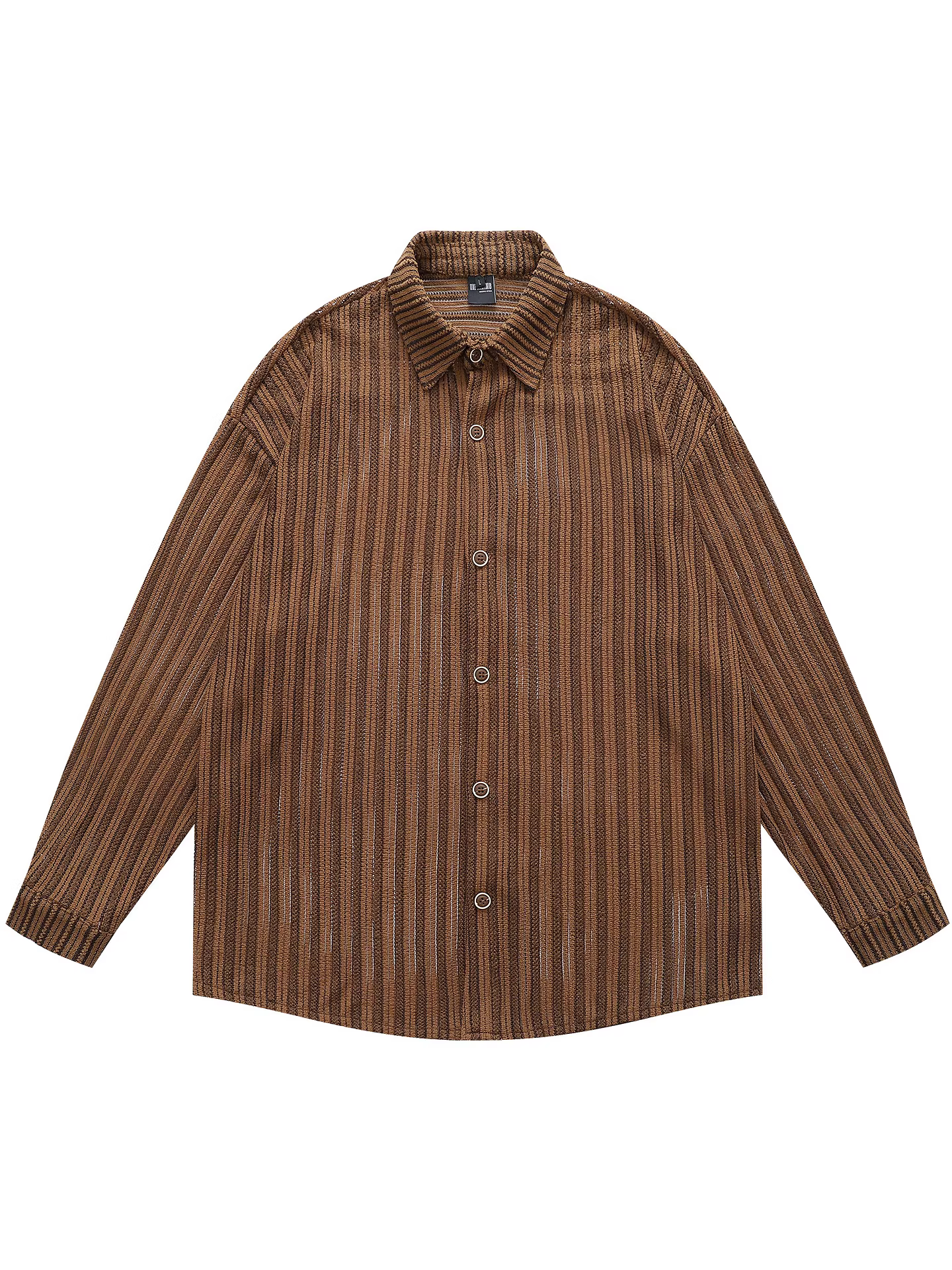 Từ sao Hỏa, trời đang mưa lớn, thời tiết xấu. Áo sơ mi dài tay sọc ngang phong cách đường phố Mỹ dành cho nam và nữ, phong cách BF đa năng.