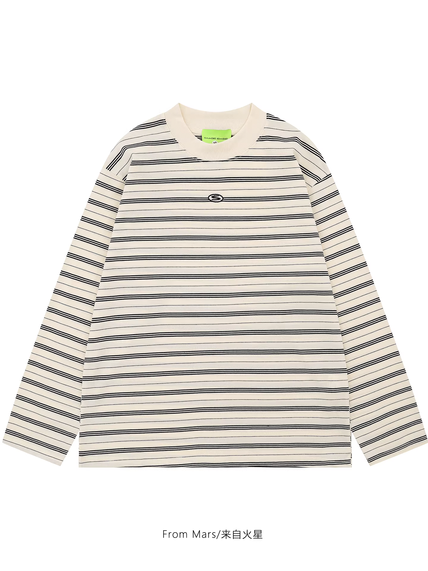 From Mars Fun Line Art Print Áo thun dài tay dáng rộng Unisex Áo nỉ hợp thời trang Áo thun chui đầu Top BF