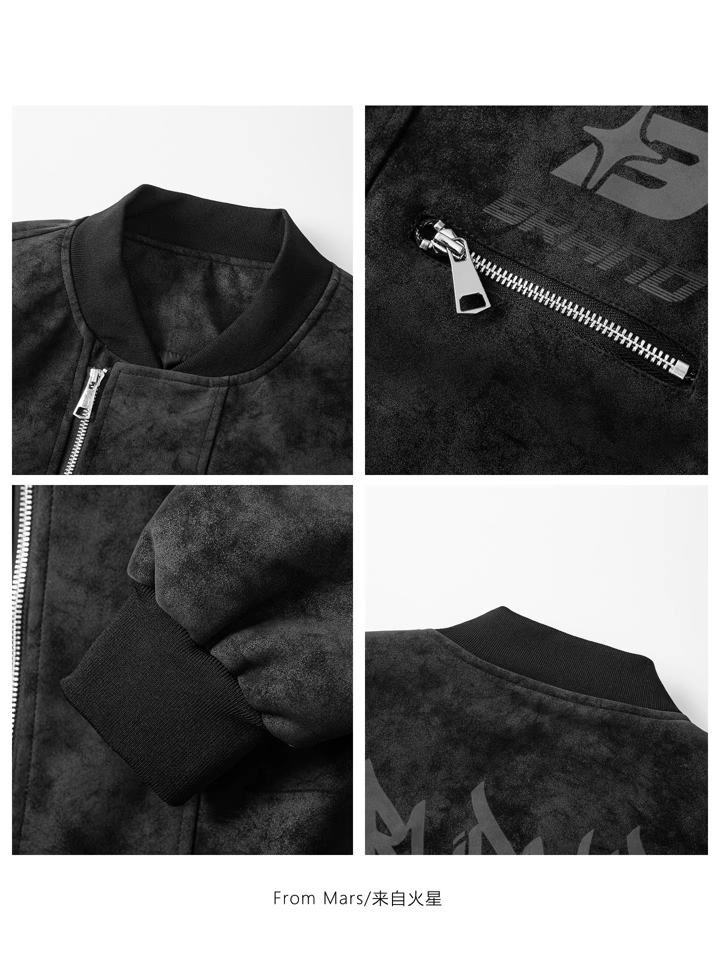 Từ sao Hỏa, tôi muốn nói với bạn rằng, thương hiệu thời trang hip-hop đang thịnh hành, áo khoác cổ đứng in chữ thời trang cổ điển, phong cách retro.