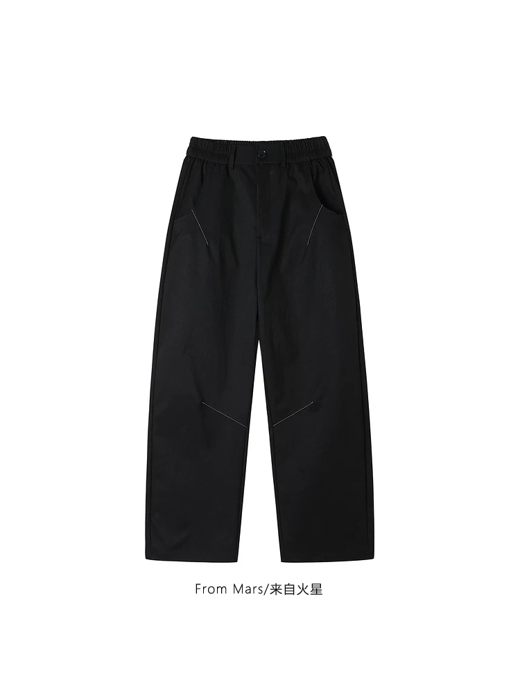 Từ sao Hỏa, tâm trạng khó chịu, quần tây dáng rộng đa năng phong cách retro Nhật Bản, quần tây dáng rộng phong cách thời trang ins