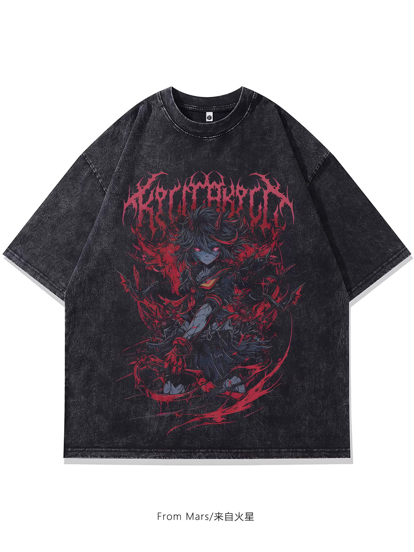 Áo thun unisex dáng rộng, tay ngắn, in họa tiết phong cách đường phố Mỹ, chất liệu vintage đã qua xử lý, kiểu dáng rộng rãi, mát mẻ, thích hợp cho mùa hè.