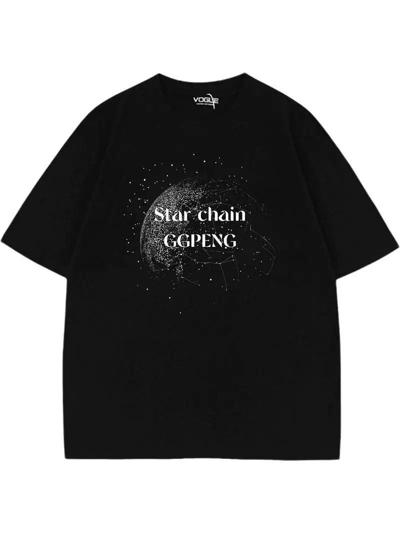 Từ Sao Hỏa Bầu Trời Đầy Sao Thời Trang Áo thun ngắn tay cổ tròn in hình dáng rộng đa năng Unisex Top BF