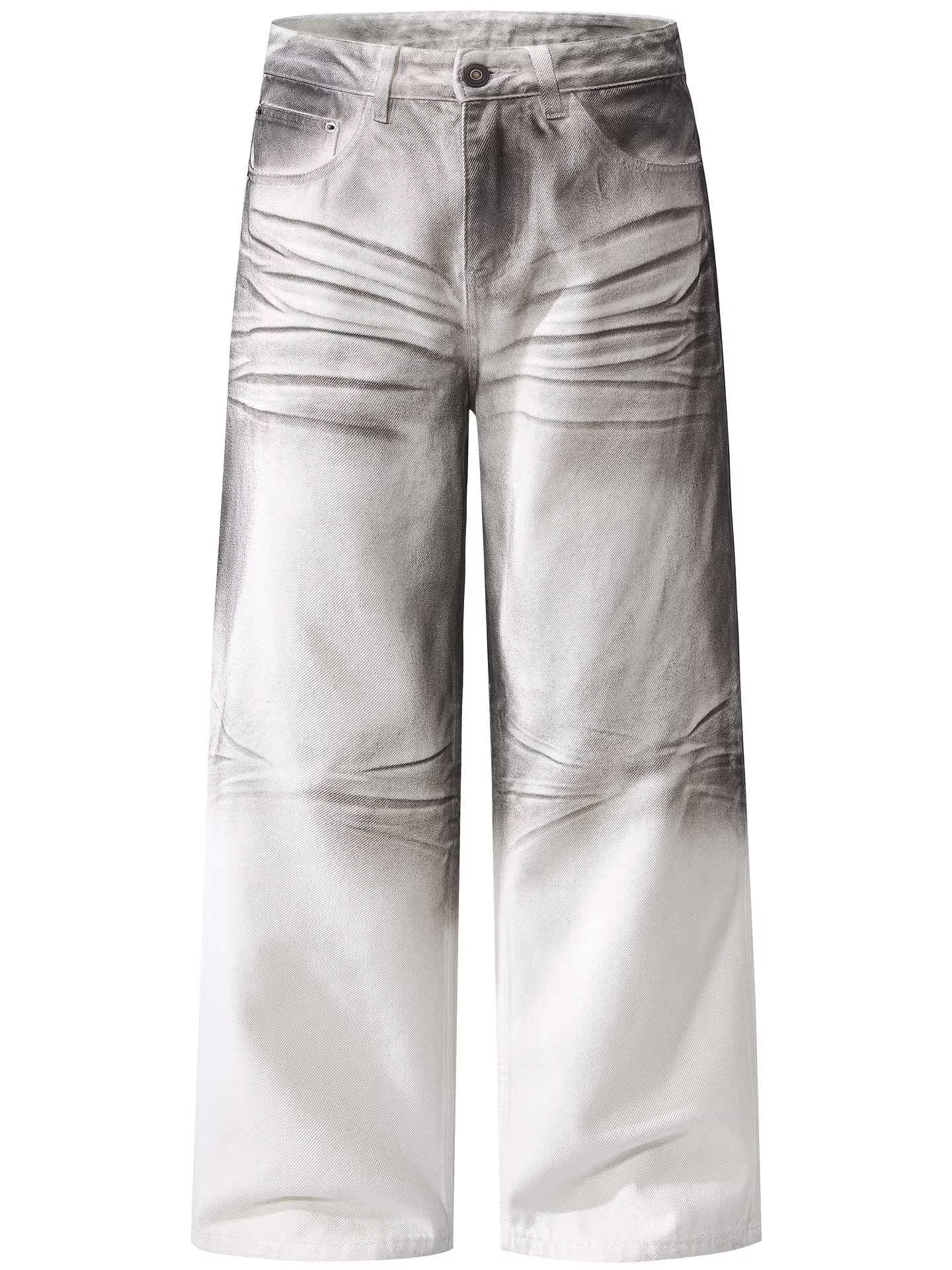 Quần jeans ống rộng không thể thẳng được ở bên trái và bên phải, từ Mars.