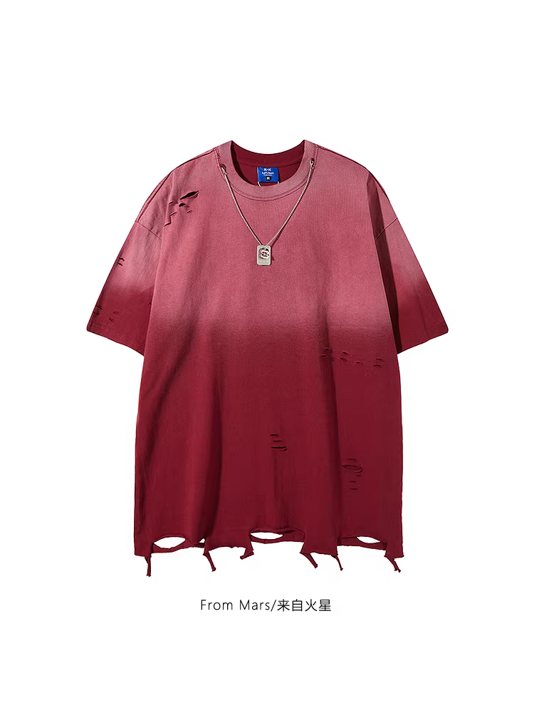 Từ sao Hỏa Sự nhàm chán của cuộc sống Thiết kế phun sơn theo phong cách Hip-Hop cổ điển của châu Âu và Mỹ Áo thun ngắn tay dáng rộng BF