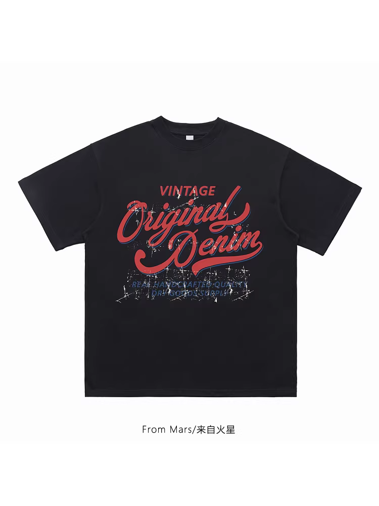 Từ sao Hỏa Thay đổi theo mùa Phong cách thương hiệu hợp thời trang của Mỹ Áo thun in hình đơn giản cổ tròn phong cách giản dị Áo thun ngắn tay dáng rộng