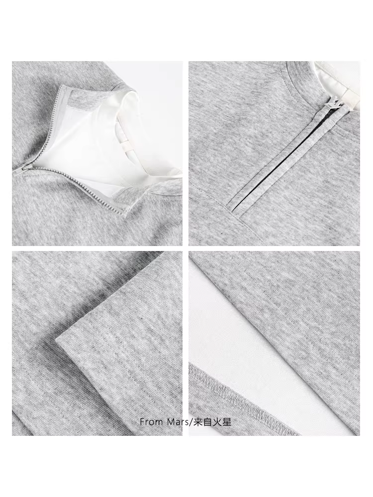 Áo thun ngắn tay cổ chữ V hai mảnh giả Mars dành cho nam, áo thiết kế cổ điển dáng rộng mùa hè, đa năng và đơn giản.