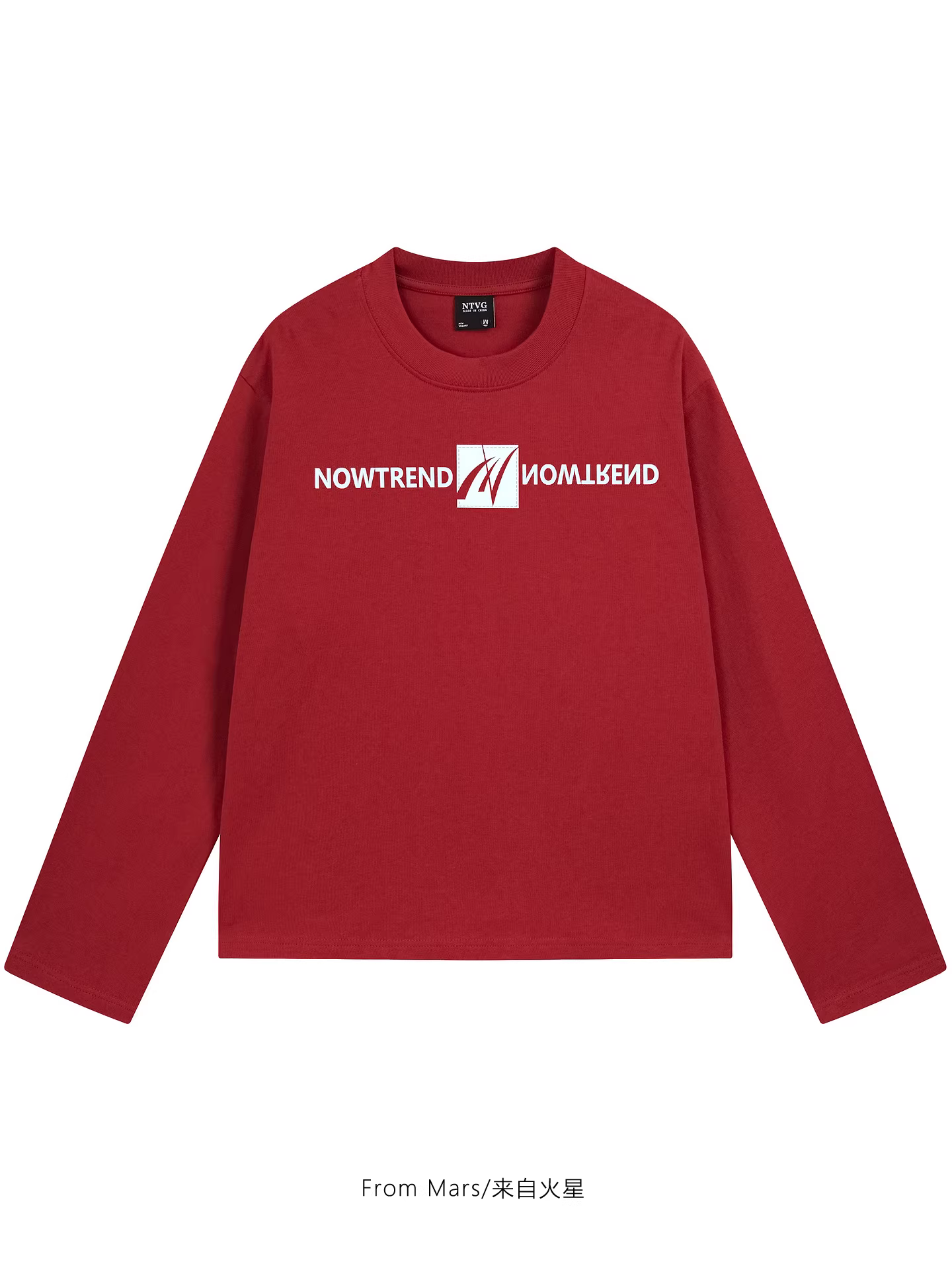 Từ Mars thường xuyên bỏ lỡ áo thun dài tay in chữ cổ điển kiểu Mỹ, dáng rộng, unisex, thương hiệu thời trang bf