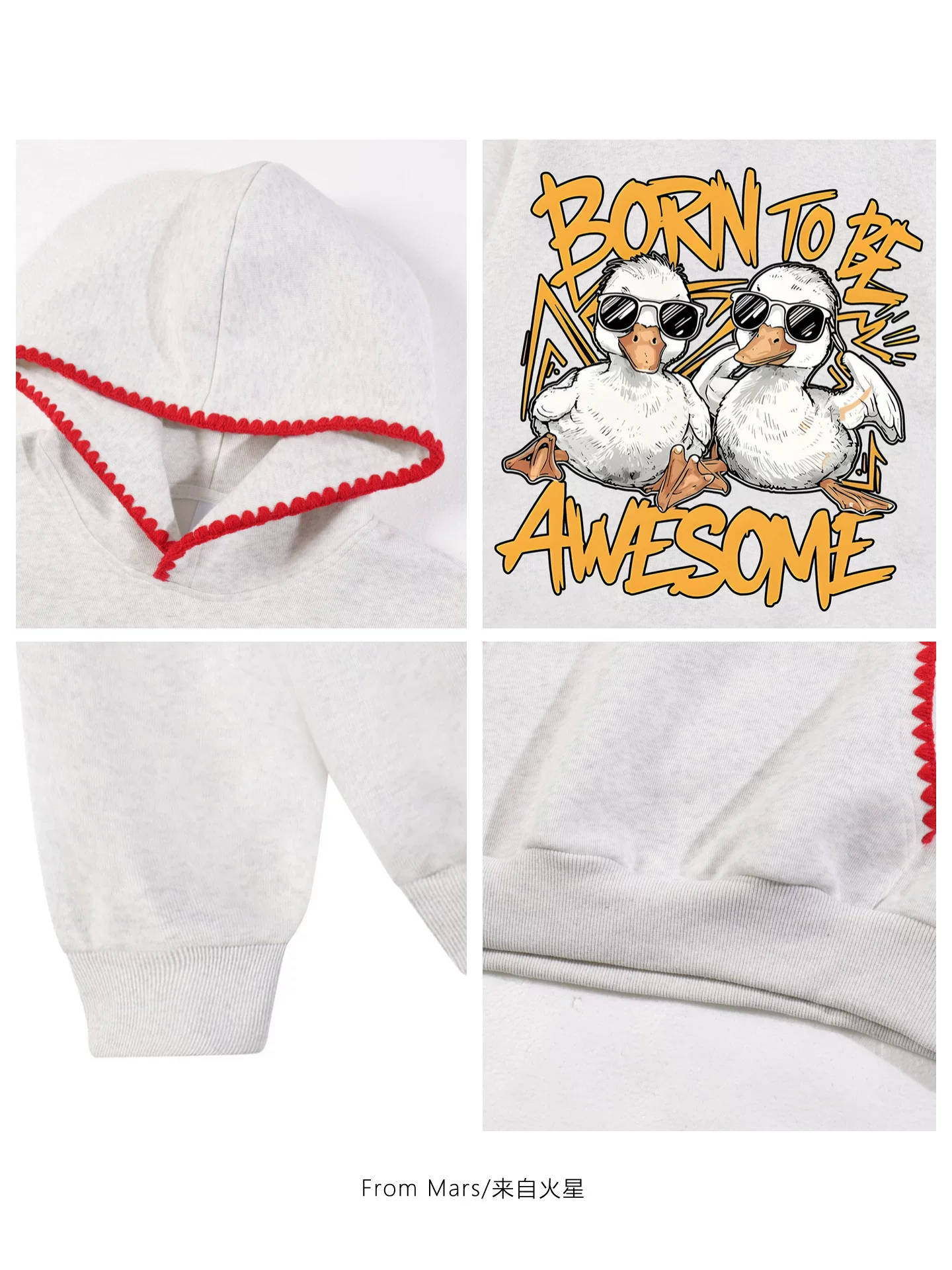Từ sao Hỏa Hãy cùng chơi áo hoodie có mũ trùm đầu hình chú vịt ngộ nghĩnh