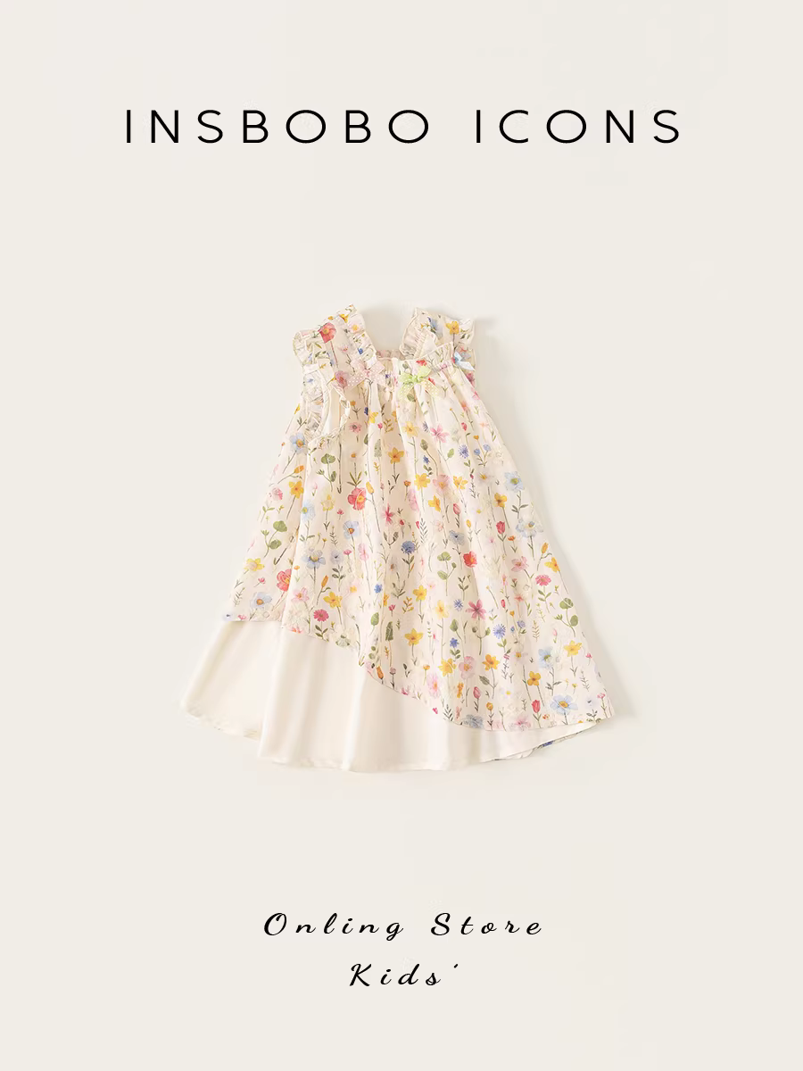 Váy bé gái INSbobo 2025 mẫu mới hè, váy hoa cho bé gái, quần áo trẻ em hè, thời trang trẻ em