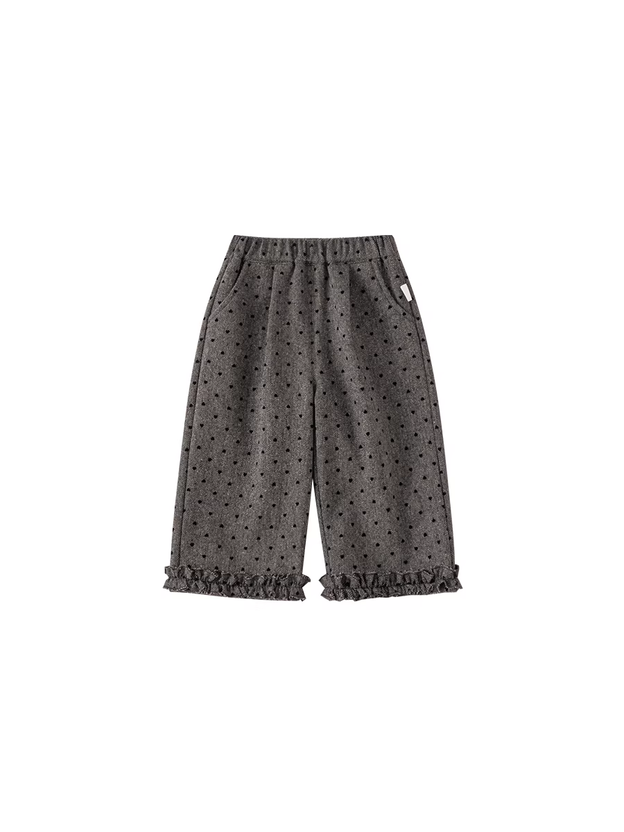 Quần bé gái INSbobo thu đông mới 2025, quần trẻ em thường ngày, quần dài lót lông cừu mùa đông, thời trang trẻ em