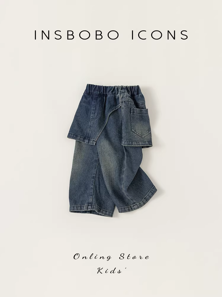 Quần bé gái, quần jean bé gái, quần áo thu đông trẻ em mới 2025, quần ống rộng bé gái, quần dài mùa thu, thời trang và hợp xu hướng.