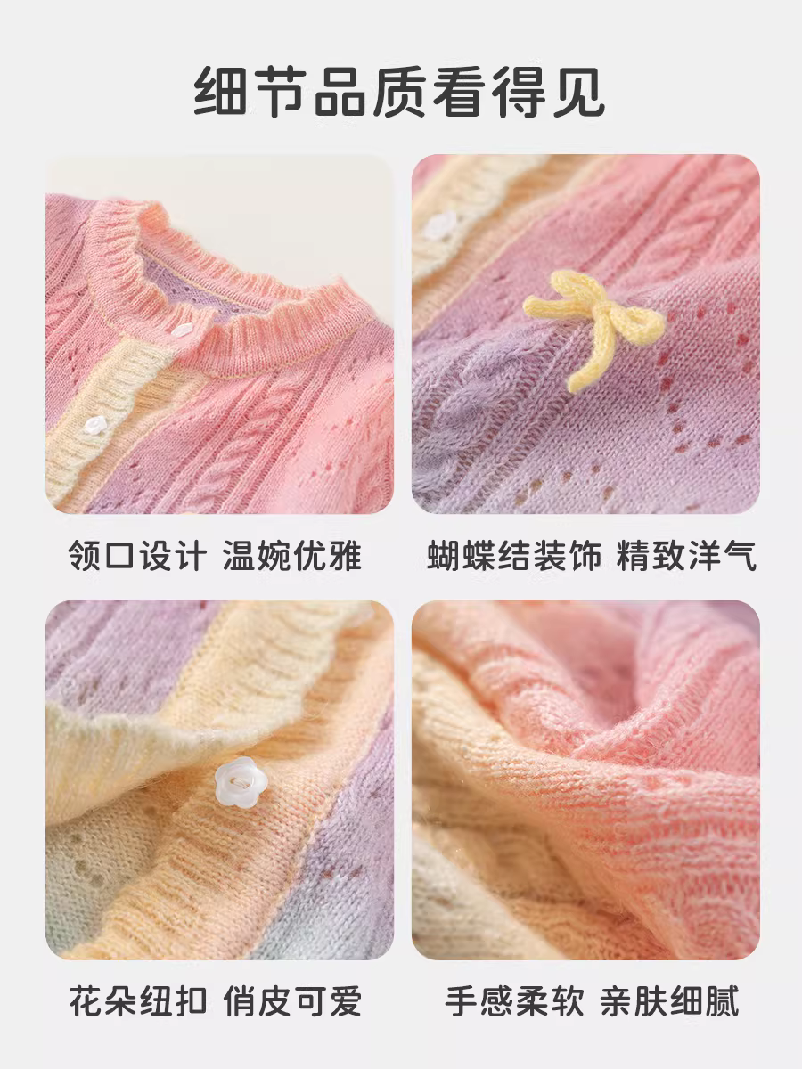 Áo len thu đông INSbobo cho bé gái 2025, kiểu dáng thu mới, áo khoác len bé gái, áo len trẻ em