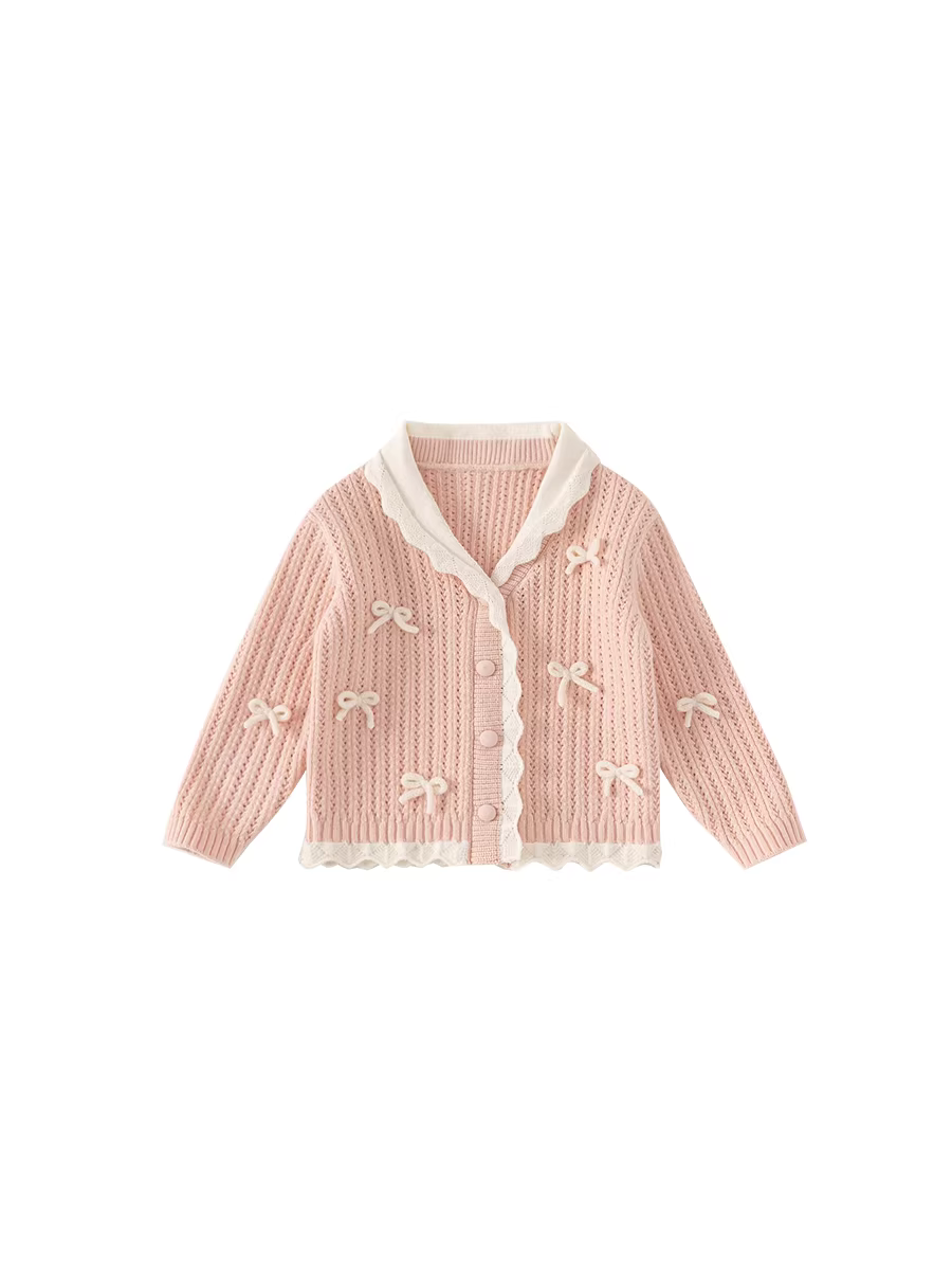 Áo len bé gái INSbobo thu đông 2025 kiểu dáng thời trang, áo cardigan trẻ em, áo khoác bé gái mùa thu