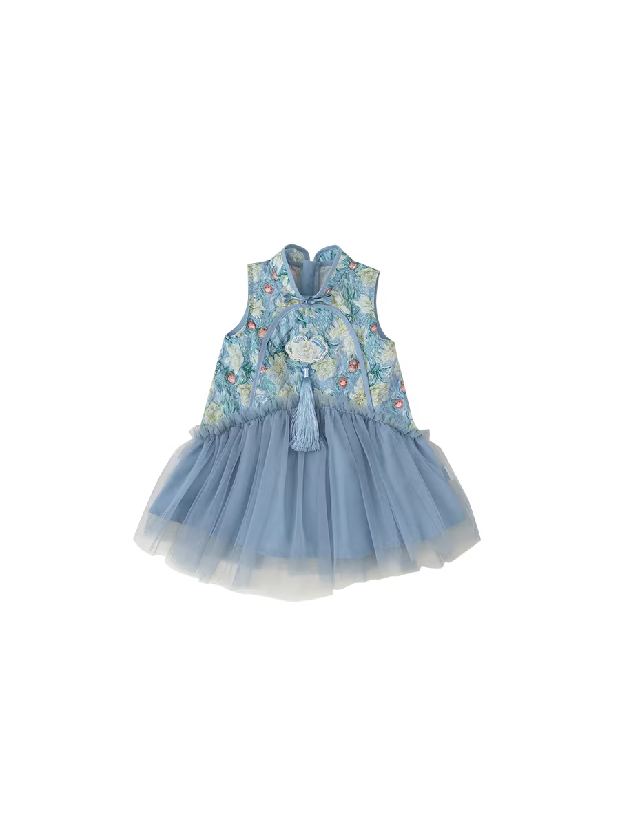 Váy Hanfu mùa hè cho bé gái 2025 kiểu mới, trang phục kiểu Trung Hoa, váy voan trẻ em, trang phục biểu diễn kiểu Trung Hoa mới cho mùa hè